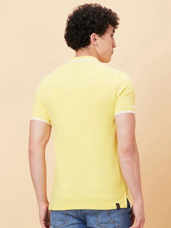 Being Human Men Regular Fit T-Shirts-Vibrant Yellow
