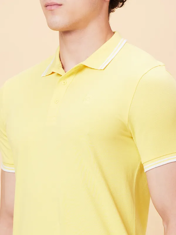 Being Human Men Regular Fit T-Shirts-Vibrant Yellow