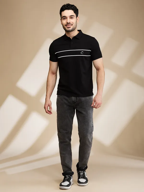 Being Human Clothing Mens-Top Polo Neck Black