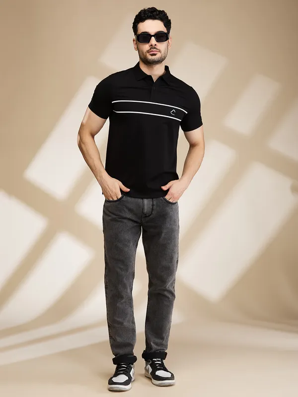 Being Human Clothing Mens-Top Polo Neck Black