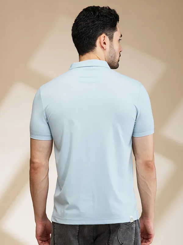 Being Human Clothing Mens-Top Polo Neck Lt.Blue