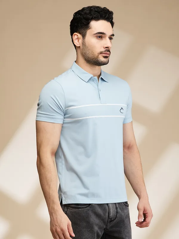 Being Human Clothing Mens-Top Polo Neck Lt.Blue