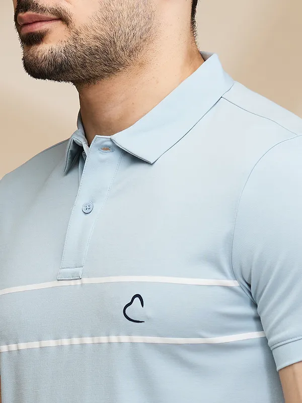 Being Human Clothing Mens-Top Polo Neck Lt.Blue