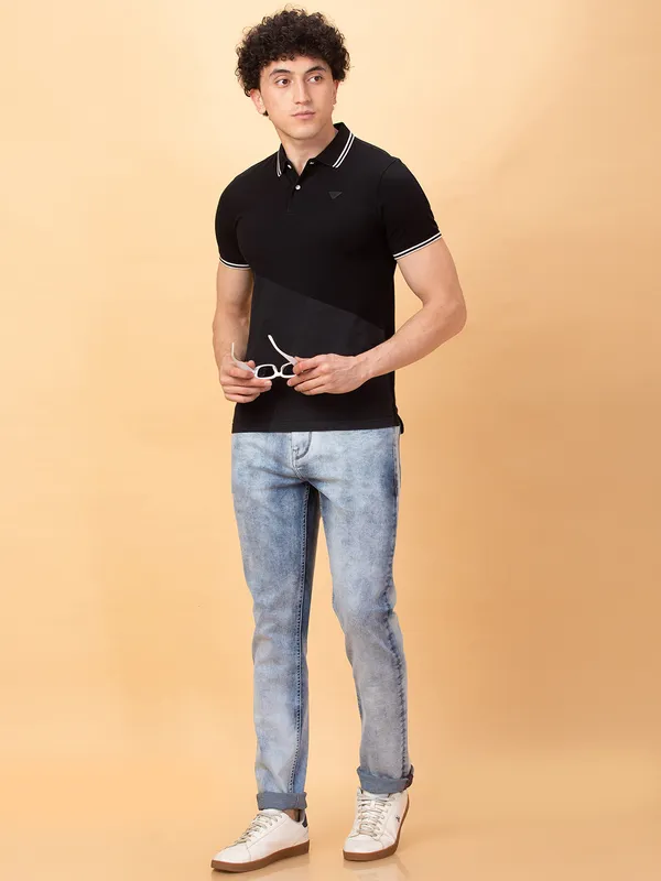 Being Human Clothing Mens-Top Polo Neck Black