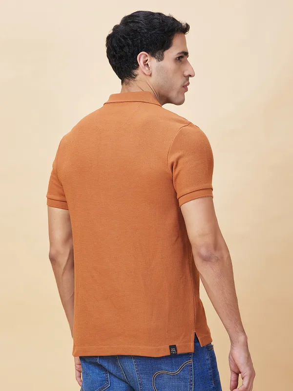 Being Human Clothing Mens-Top Polo Neck Rust