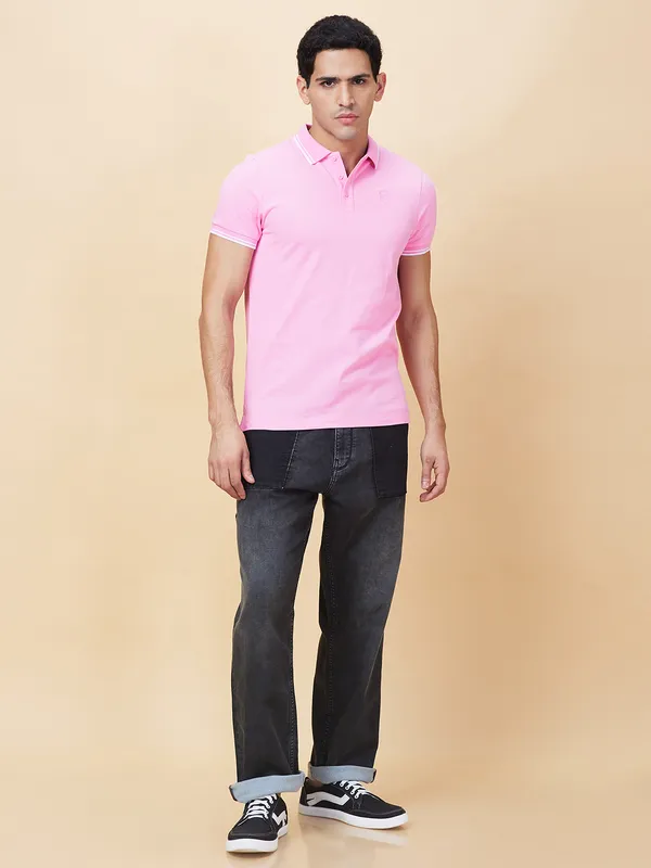Being Human Clothing Mens-Top Polo Neck Peach