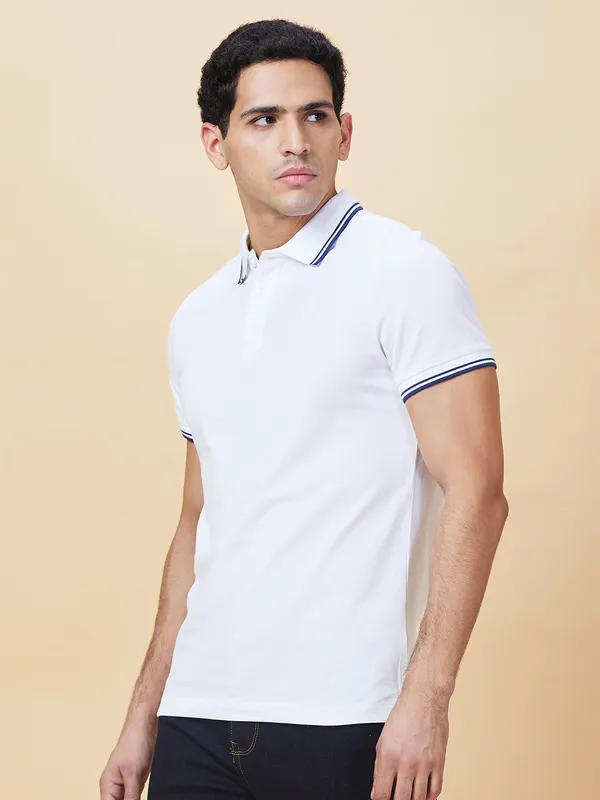 Being Human Clothing Mens-Top Polo Neck White