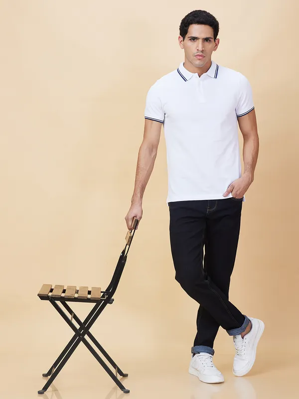 Being Human Clothing Mens-Top Polo Neck White