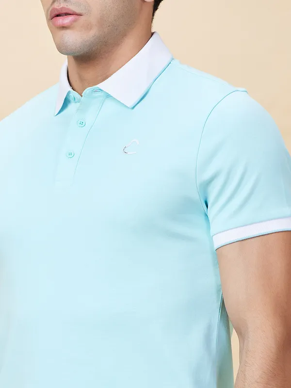 Being Human Clothing Mens-Top Polo Neck Aqua
