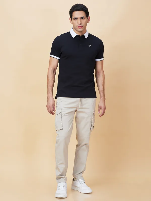 Being Human Clothing Mens-Top Polo Neck Black