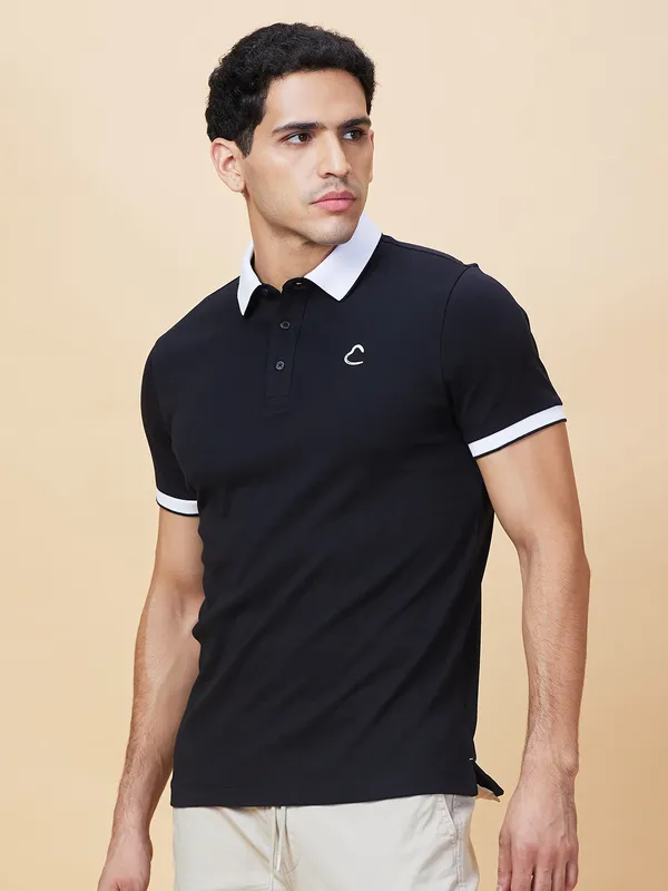 Being Human Clothing Mens-Top Polo Neck Black