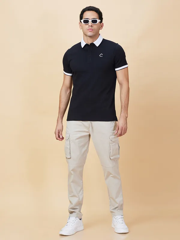 Being Human Clothing Mens-Top Polo Neck Black