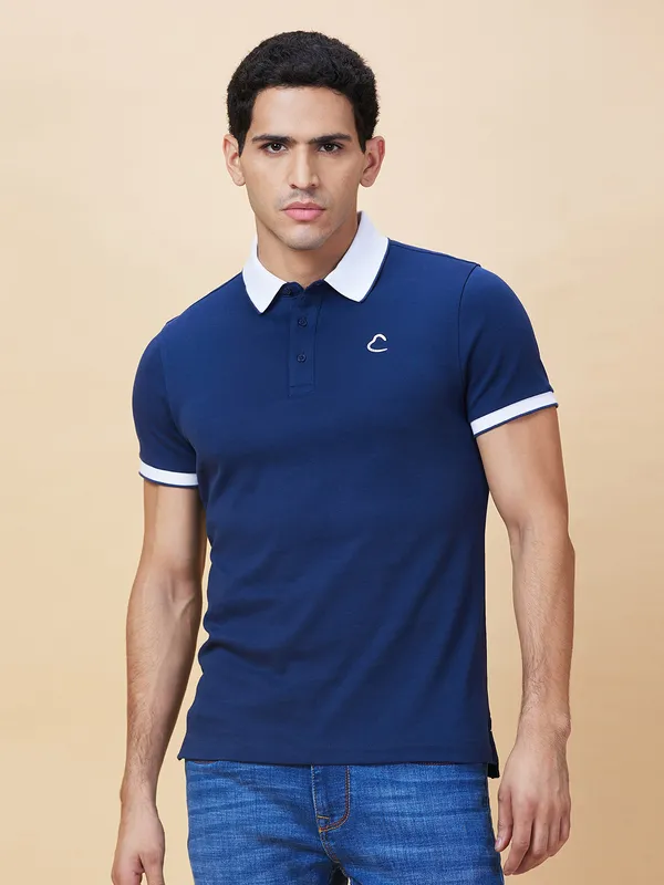 Being Human Clothing Mens-Top Polo Neck Navy