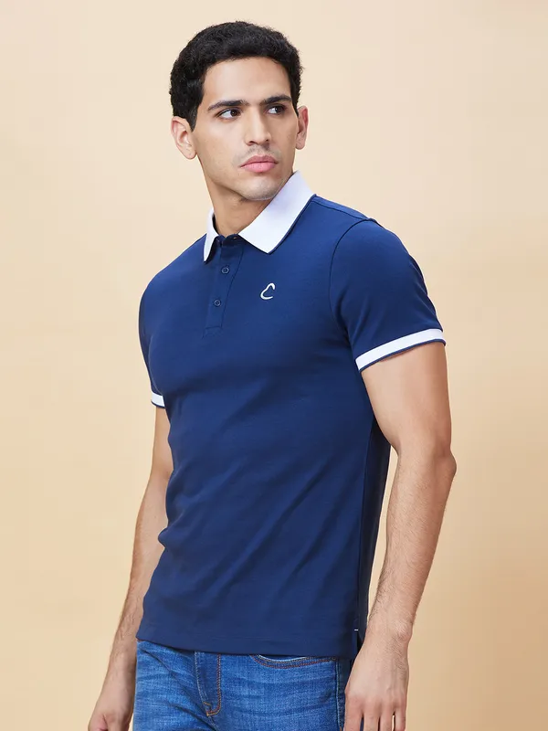Being Human Clothing Mens-Top Polo Neck Navy