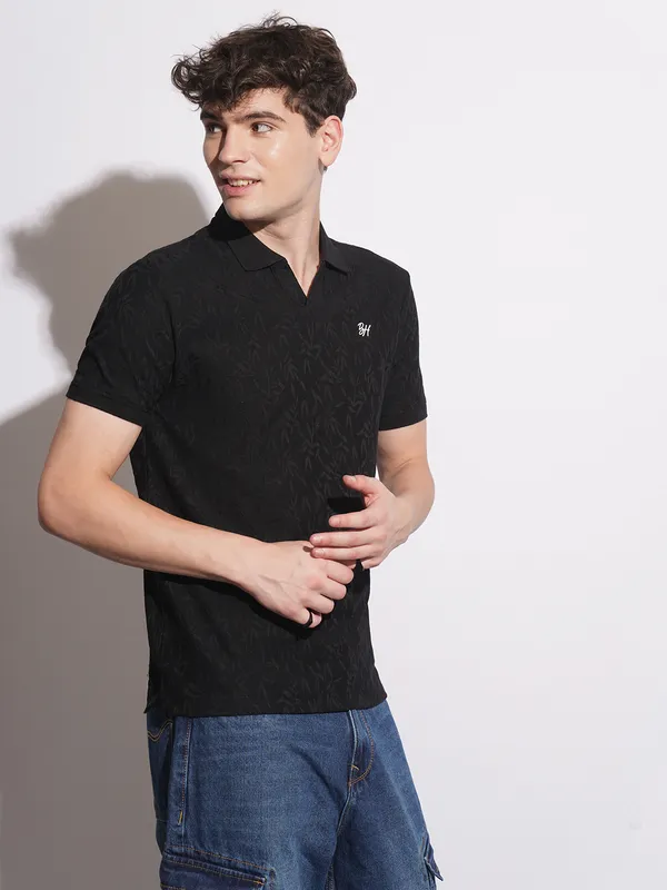 Being Human Clothing Mens-Top Polo Neck Black