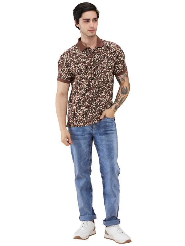 Being Human Clothing Mens-Top Polo Neck Brown
