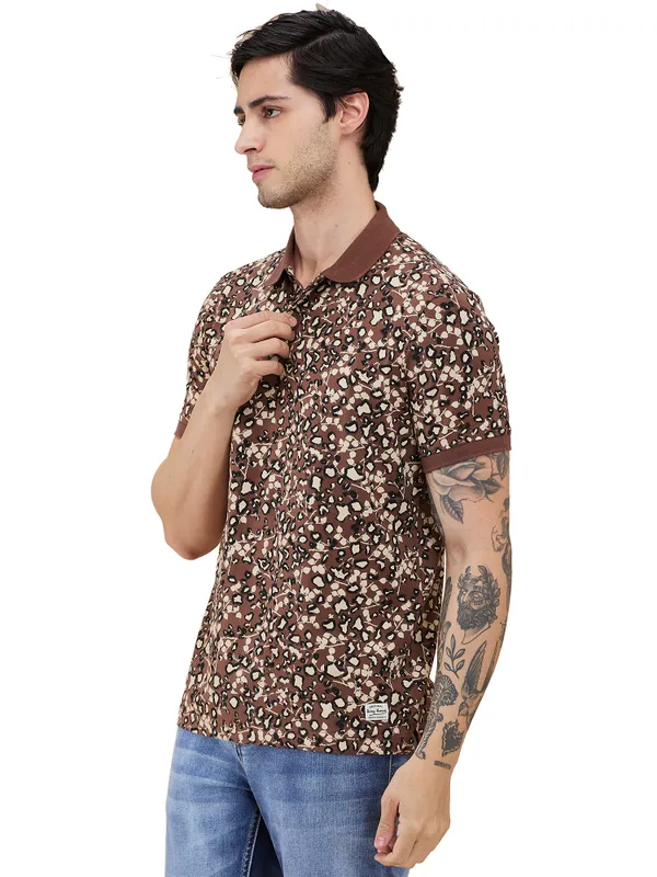 Being Human Clothing Mens-Top Polo Neck Brown