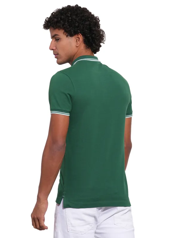 Being Human Mens-Top Polo Neck Dk.Green