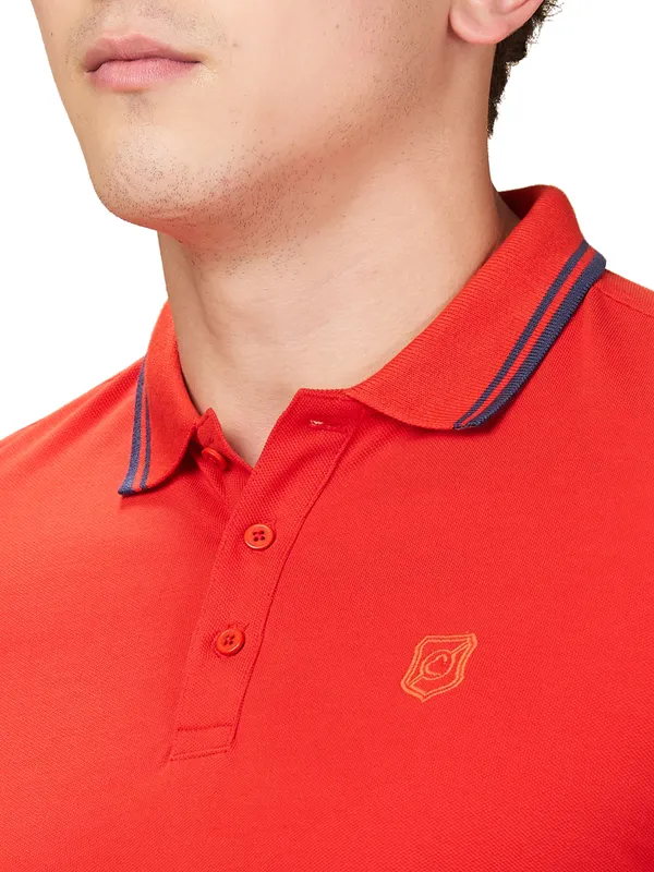 Being Human Men Red Solid Polo Neck T-Shirt