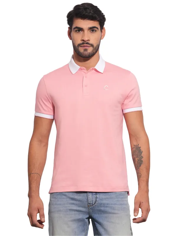Being Human Mens-Top Polo Neck Dusty Pink
