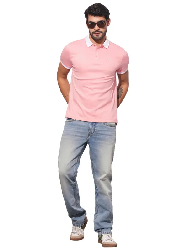Being Human Mens-Top Polo Neck Dusty Pink