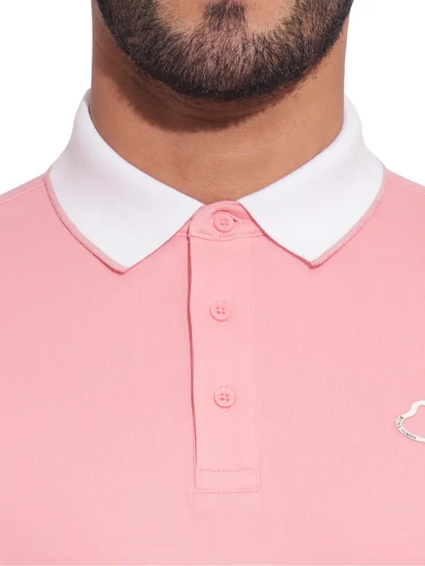 Being Human Mens-Top Polo Neck Dusty Pink