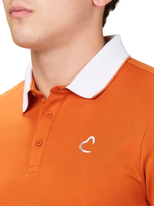 Being Human Men Brown Solid Polo Neck T-Shirt