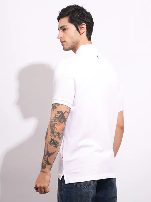 Being Human Men's White Captain America Polo T-shirt
