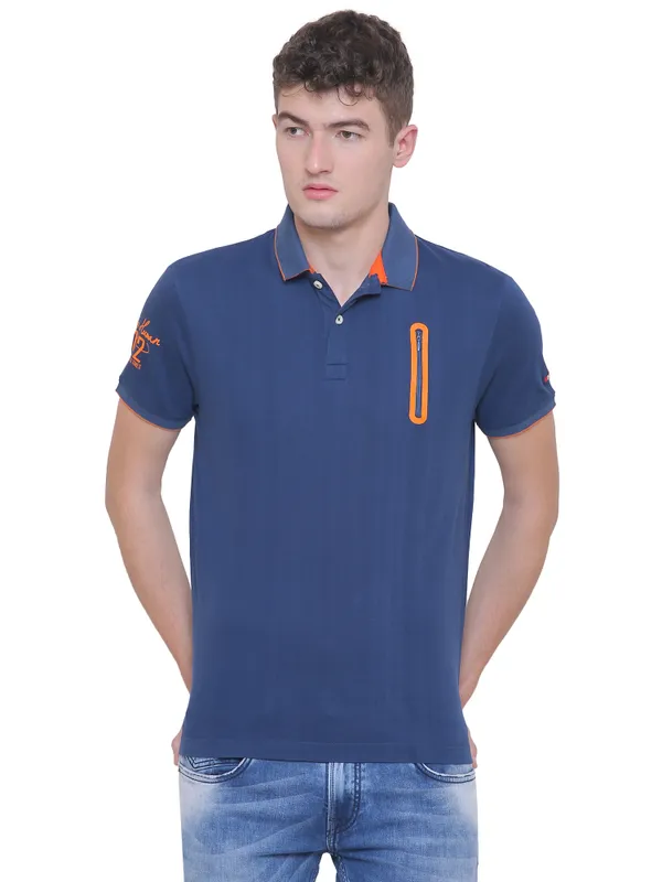 Being Human Clothing Men Regular Fit Crew Neck T-Shirts-Denim Blue