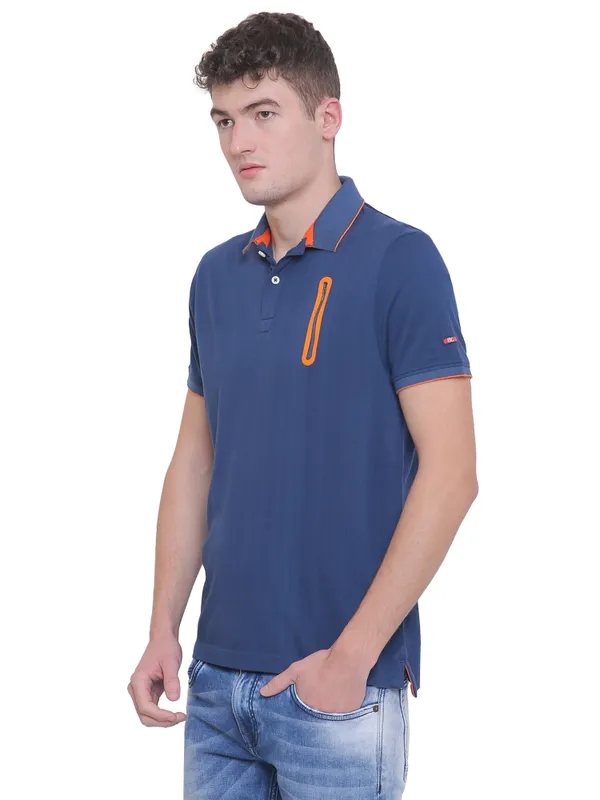 Being Human Clothing Men Regular Fit Crew Neck T-Shirts-Denim Blue