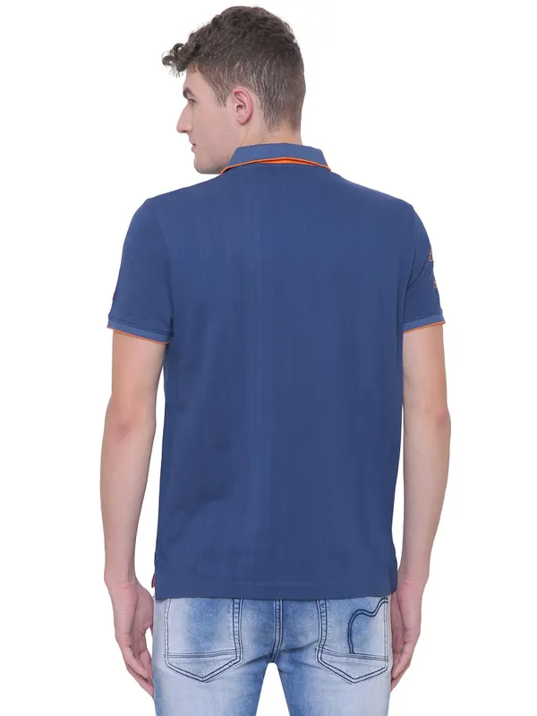 Being Human Clothing Men Regular Fit Crew Neck T-Shirts-Denim Blue