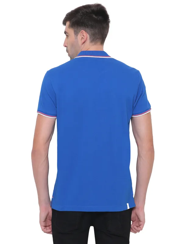 Being Human Clothing Men Regular Fit Polo Neck T-Shirts-Royal Blue