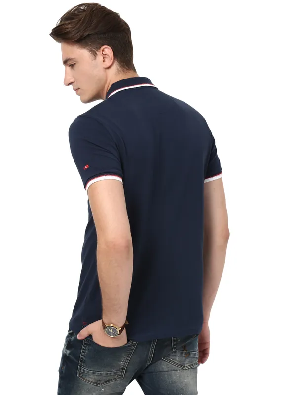 Being Human Regular Fit Men Polo Neck T-Shirts-Dk.Navy