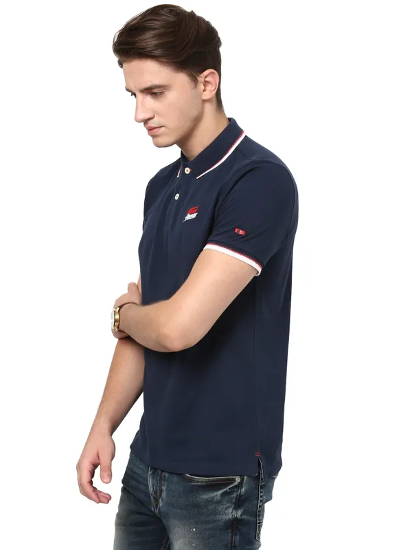 Being Human Regular Fit Men Polo Neck T-Shirts-Dk.Navy