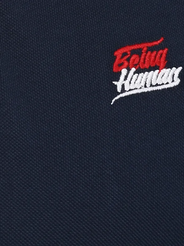 Being Human Regular Fit Men Polo Neck T-Shirts-Dk.Navy