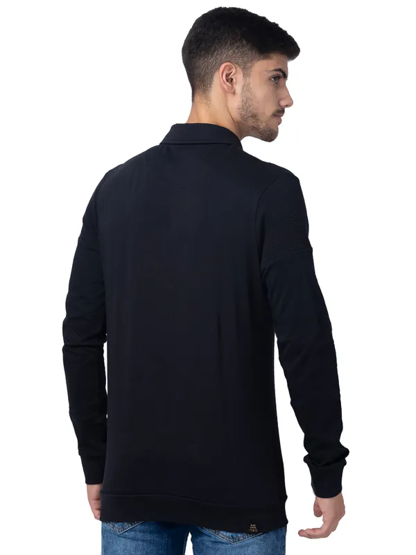 Being Human Regular Fit Men Polo Neck T-Shirts-Black