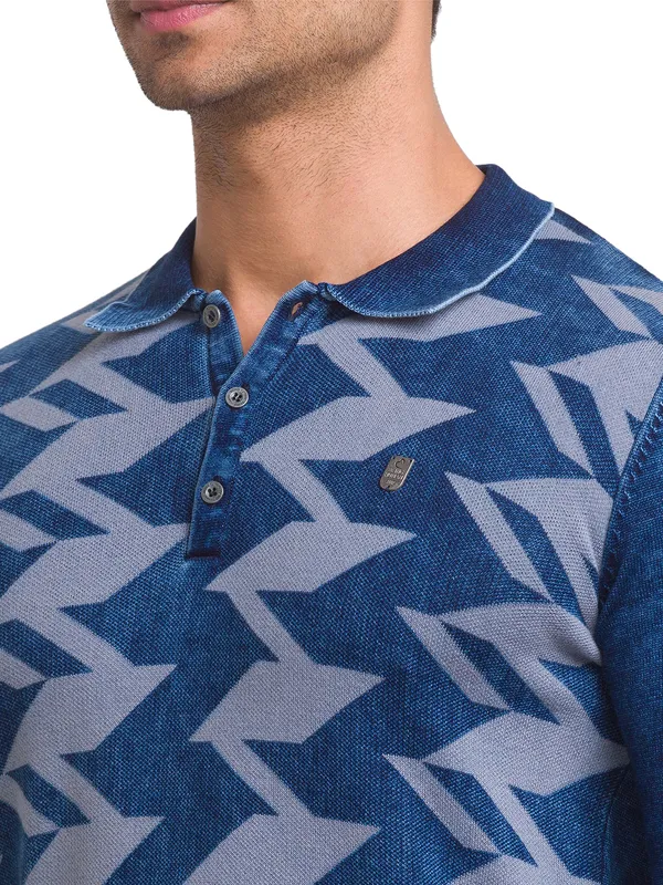 Being Human Clothing Men Regular Fit Polo Neck T-Shirts-Indigo