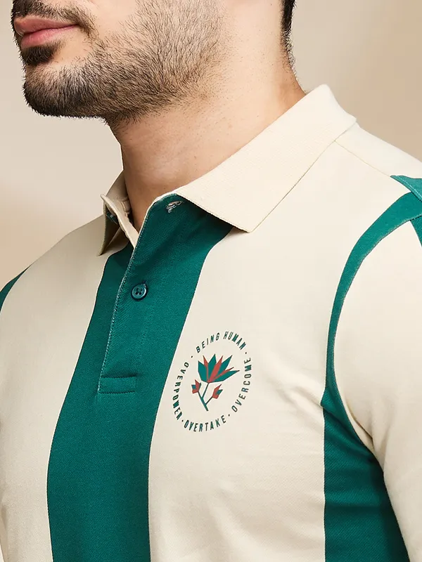 Being Human Clothing Mens-Top Polo Neck Chalk