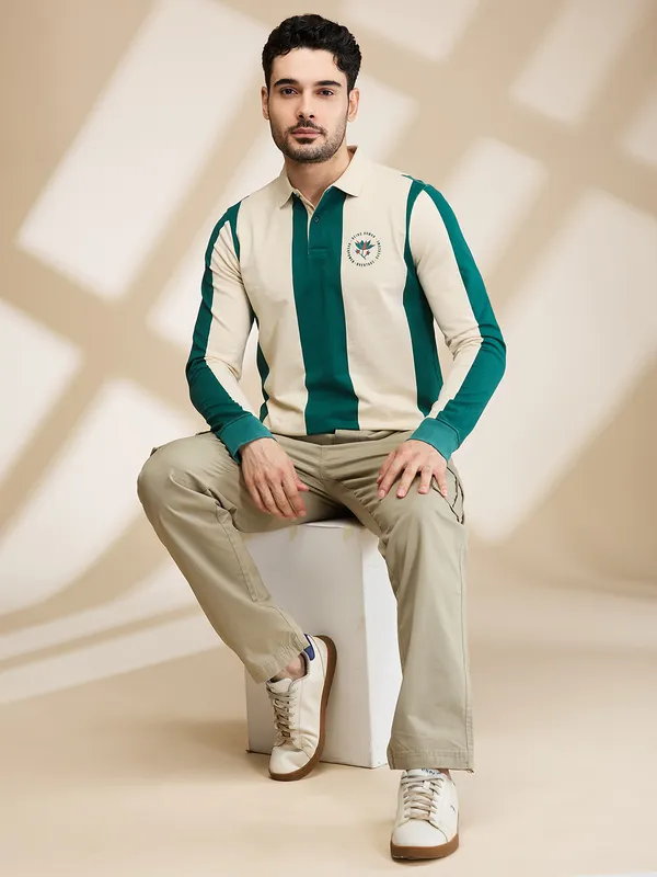 Being Human Clothing Mens-Top Polo Neck Chalk