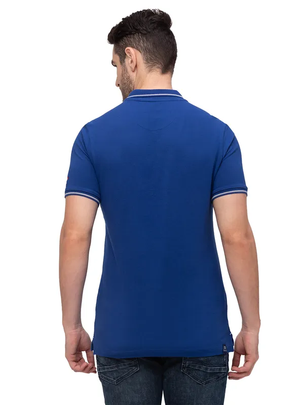 Being Human Clothing Men Regular Fit Polo Neck T-Shirts-Ink Blue