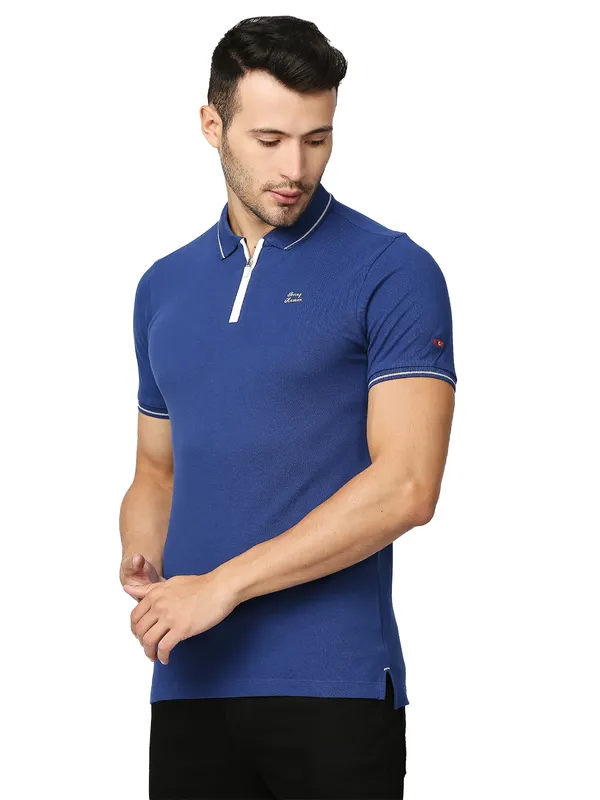 Being Human Clothing Men Regular Fit Collared T-Shirts-Ink Blue