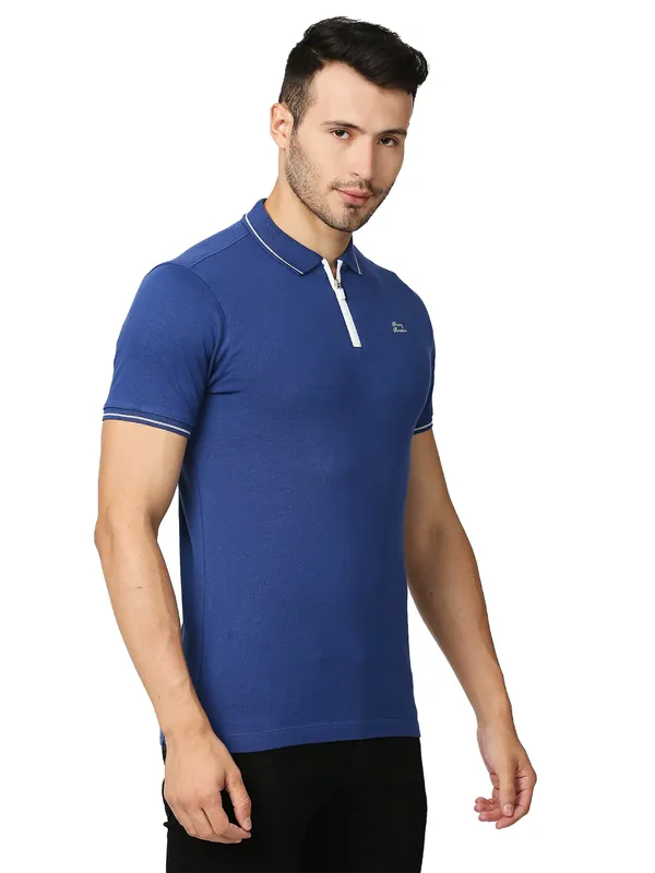 Being Human Clothing Men Regular Fit Collared T-Shirts-Ink Blue