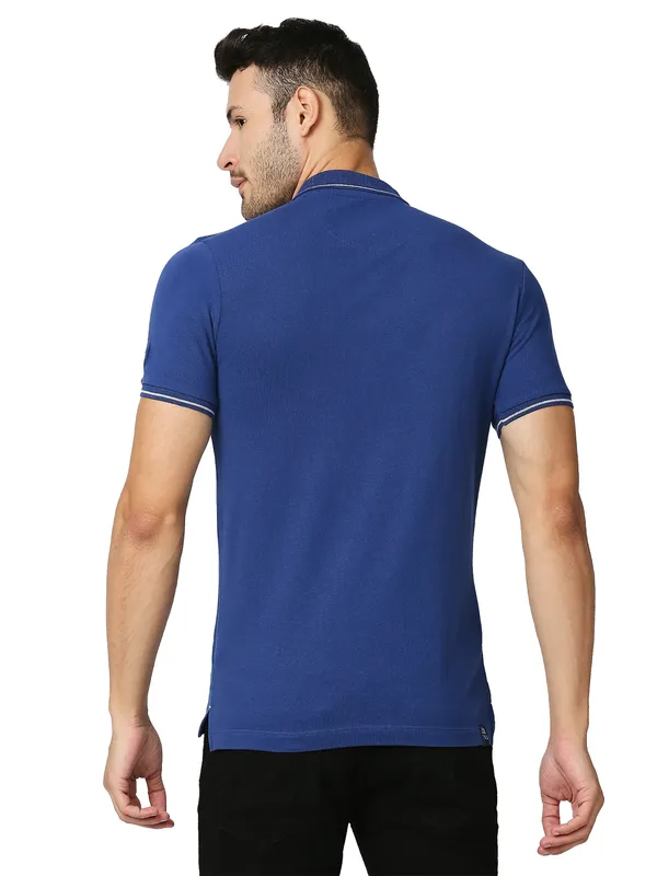 Being Human Clothing Men Regular Fit Collared T-Shirts-Ink Blue