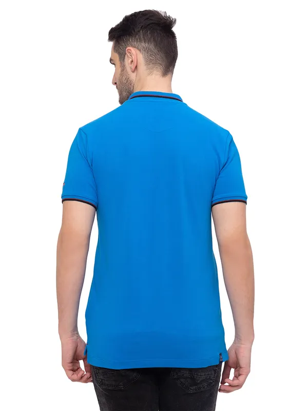 Being Human Clothing Men Regular Fit Collared T-Shirts-Royal Blue