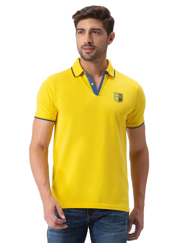 Being Human Regular Fit Men Polo Neck T Shirts Yellow