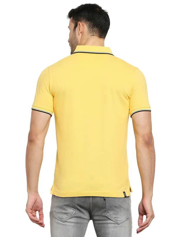 Being Human Regular Fit Men Polo Neck T-Shirts-Yellow