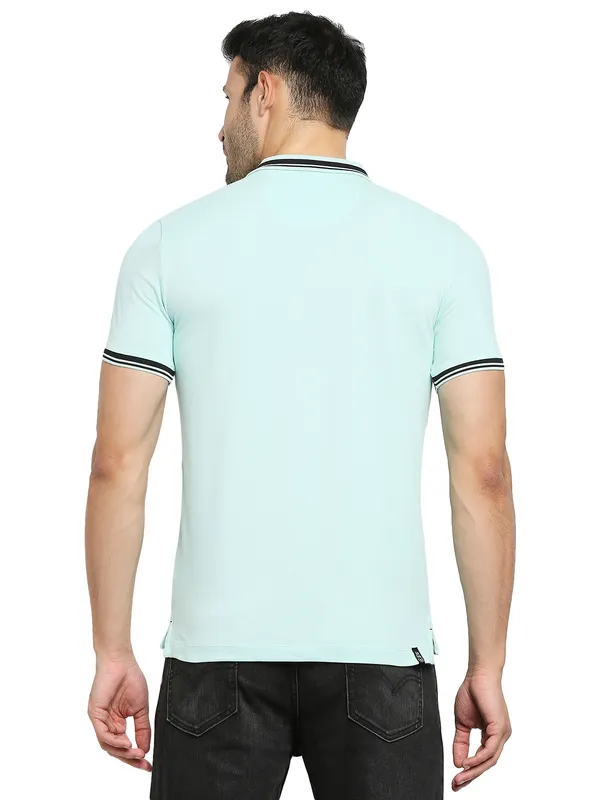 Being Human Regular Fit Men Polo Neck T-Shirts-Mint Green