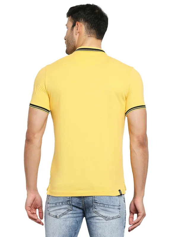 Being Human Regular Fit Men Polo Neck T-Shirts-Yellow