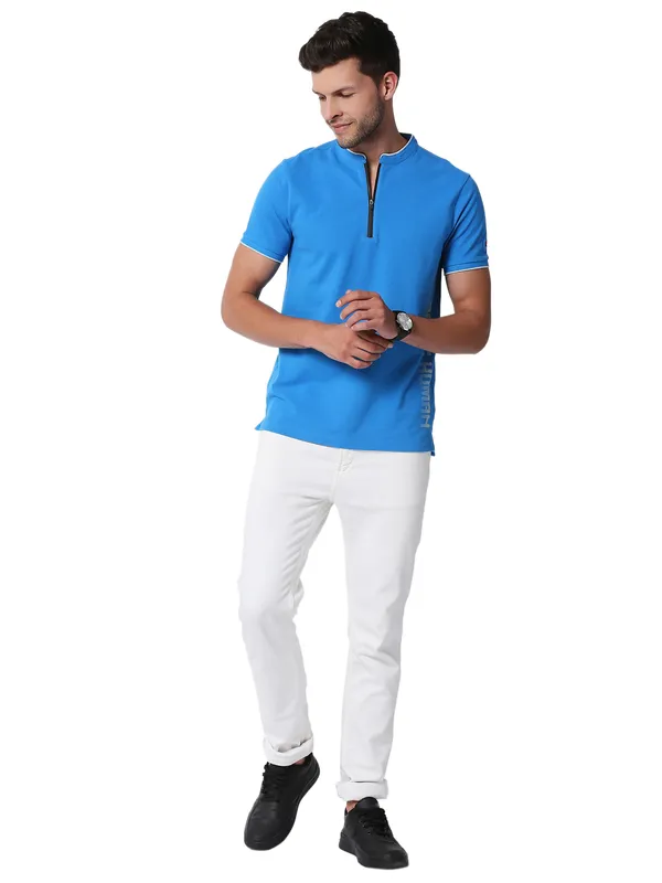 Being Human Clothing Men Regular Fit Collared T-Shirts-Blue