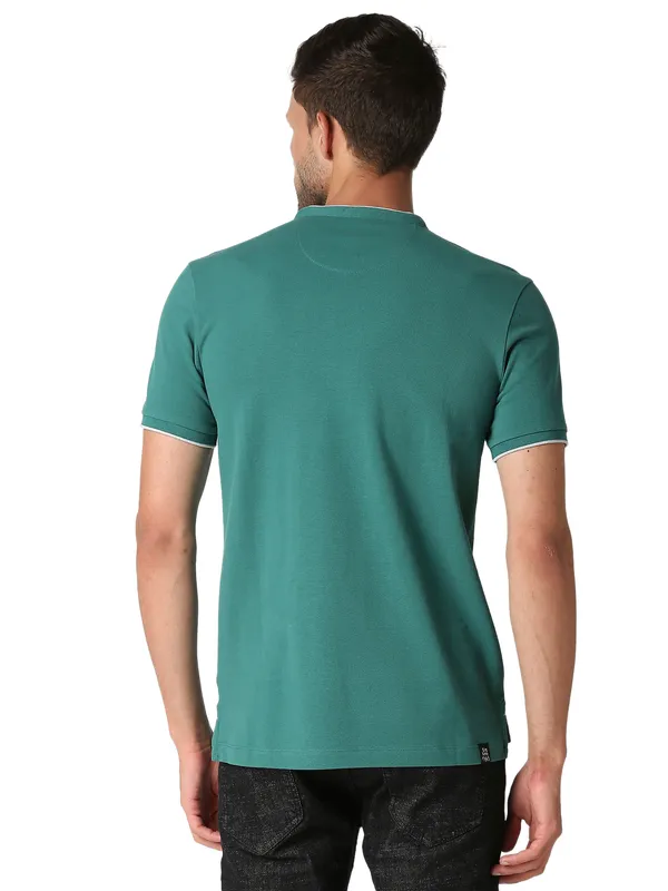 Being Human Clothing Men Regular Fit Collared T-Shirts-Evergreen